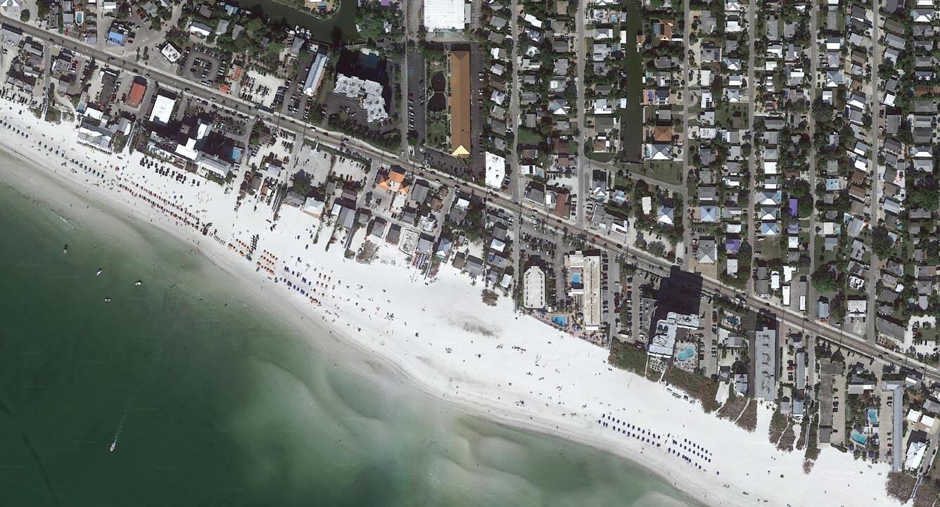 Section of Fort Myers Beach before and after Hurricane Ian U.S